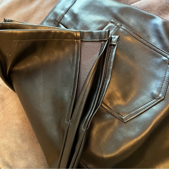 Nasty Gal Leather Split Hem Pants - Picture 2 of 3